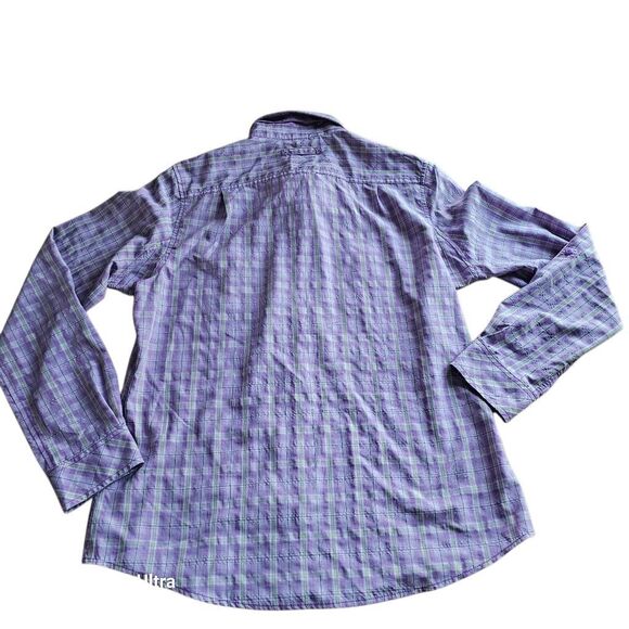 Duluth trading co womens Sz M purple plaid long sleeve top - Picture 2 of 6